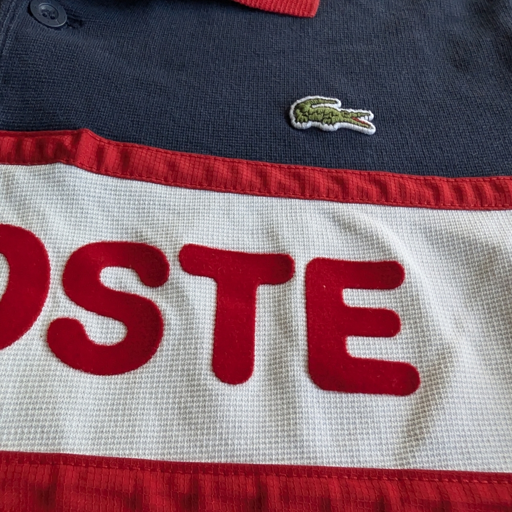 LACOSTE Vintage, Retro Color Block Polo Shirt‎ Men's Medium Rare - Picture 9 of 12